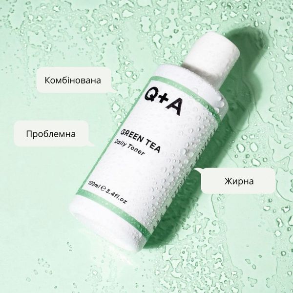 Тонер заспокійливий для обличчя з зеленим чаєм Q+A Green Tea Daily Toner, 100ml NC000183 фото