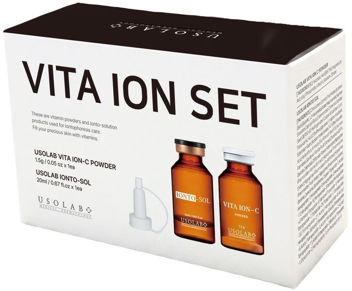 Освітлюючий, антиоксидантний та омолоджуючий набір USOLAB Vita Ion-C Set, 20 мл + 1,5 г NC004592 фото