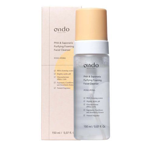 М&rsquo;яка пінка для вмивання з глюконолактоновою кислотою та сапонарією Ondo Beauty 36.5 PHA & Saponaria Purifying Foaming Facial Cleanser, 150 мл NC003159 фото