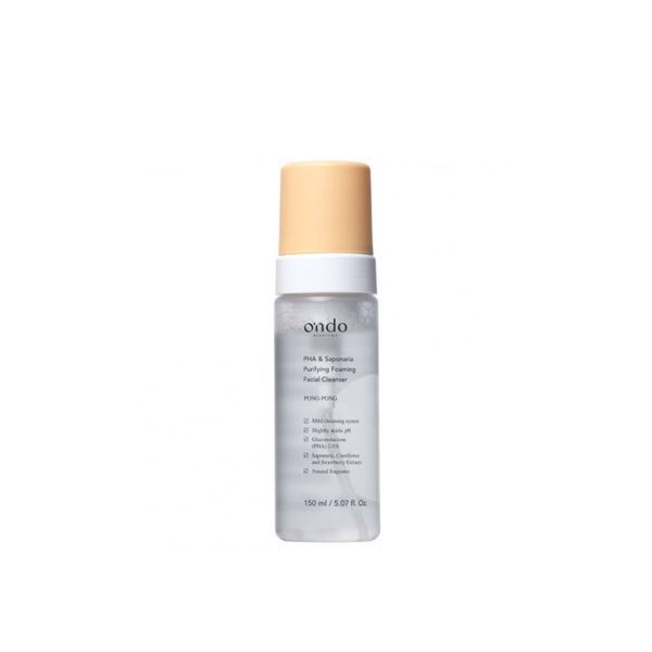 М&rsquo;яка пінка для вмивання з глюконолактоновою кислотою та сапонарією Ondo Beauty 36.5 PHA & Saponaria Purifying Foaming Facial Cleanser, 150 мл NC003159 фото