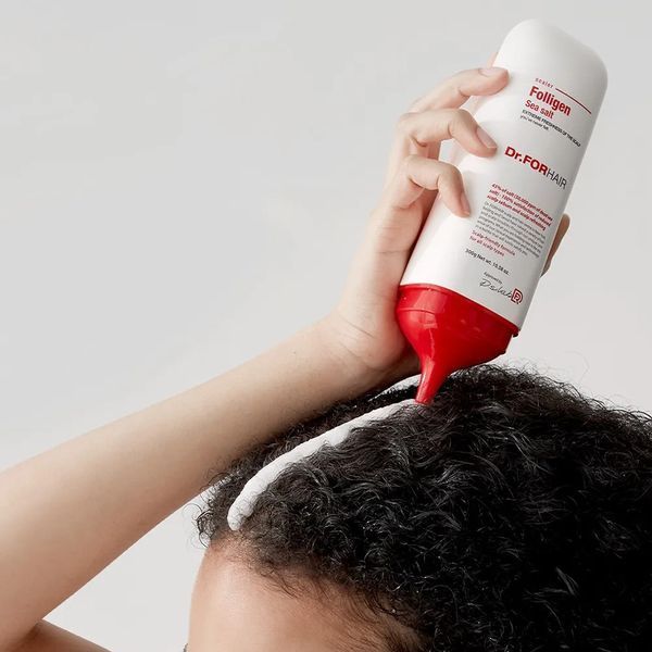 Пілінг для шкіри голови з частинками солі з мертвого моря Dr.FORHAIR Sea Salt Scaler, 300мл NC001074 фото