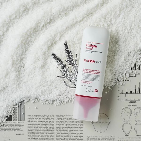 Пілінг для шкіри голови з частинками солі з мертвого моря Dr.FORHAIR Sea Salt Scaler, 300мл NC001074 фото