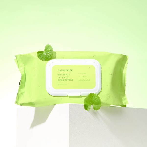 Очищальні серветки з екстрактом центелли Papa Recipe Real Centella Cica Watery Cleansing Tissue, 100 шт NC003472 фото