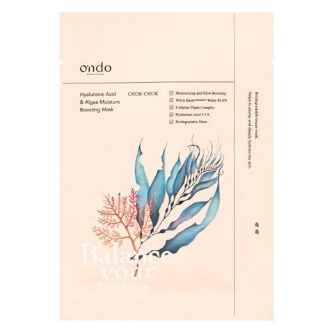 Тканинна маска з гіалуроновою кислотою та водоростями Чок-Чок Ondo Beauty 36.5 Hyaluronic Algae Moisture Boosting Mask, 25 мл NC003160 фото